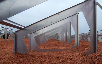 Substrate and Solar Base Frames on a roof