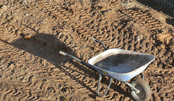 Soil and a wheel barrow