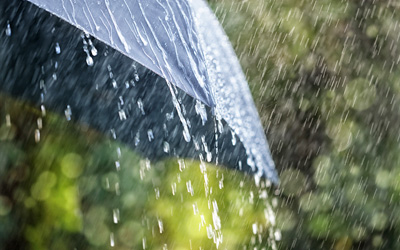 Umbrella with raindrops