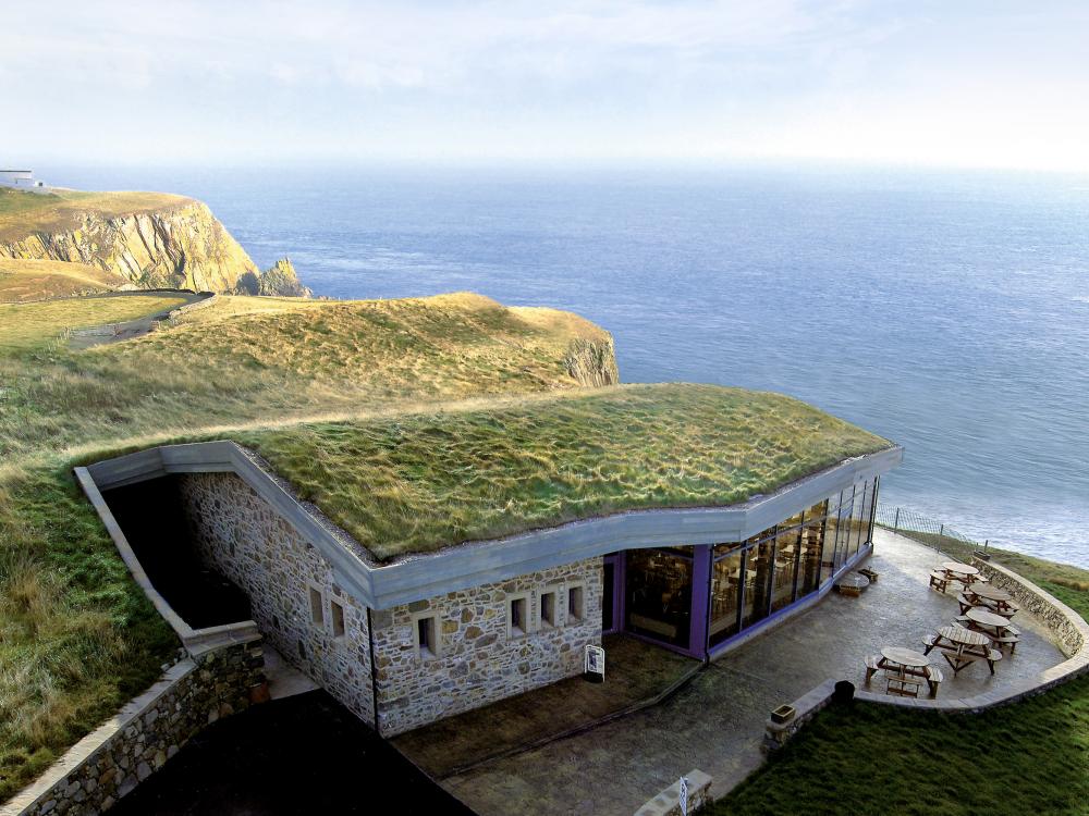 Grass roof by the ocean