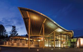 Building with undulating roof