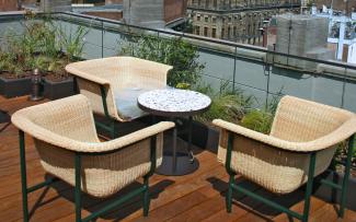 Group seating on a roof