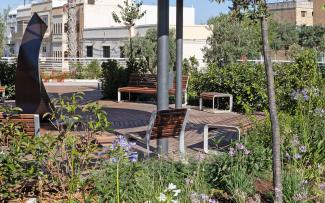 Roof garden with sitting area