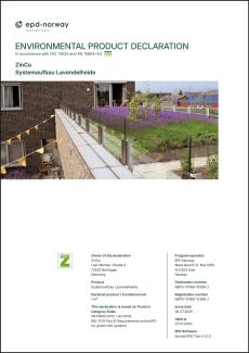 Environmental product declaration for the system build-up Heather with Lavender